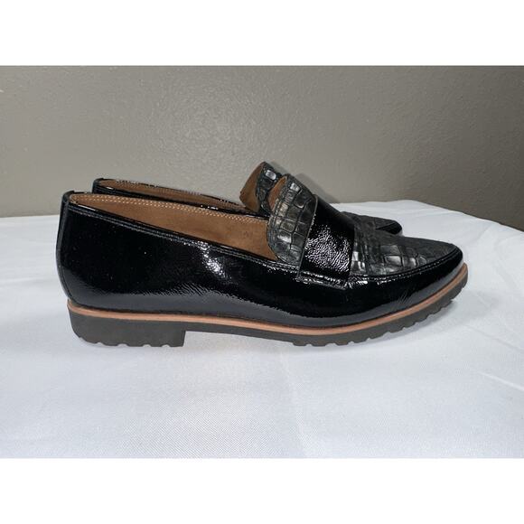 NWOT Paul Green Dara Patent Leather Croc Embossed Pointy Loafers Black US 6.5 - Picture 5 of 11